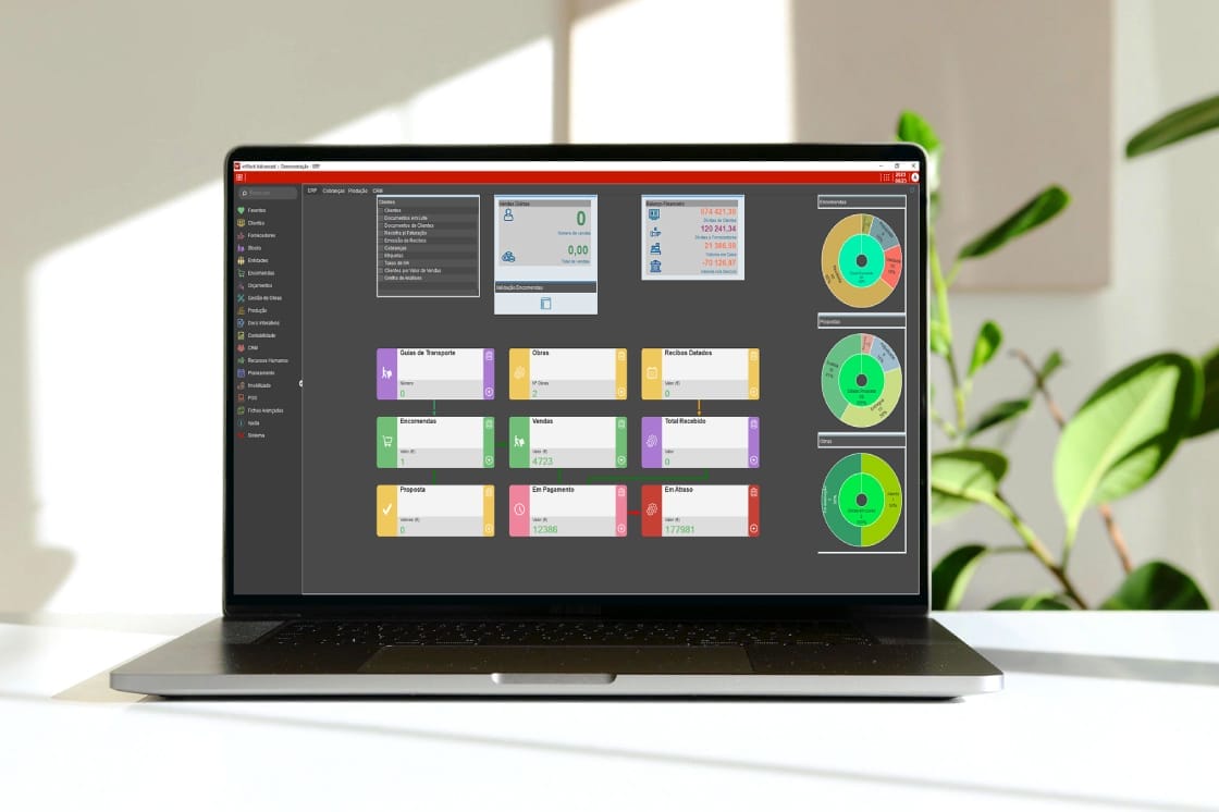 Software de gest&atilde;o ambiente dark