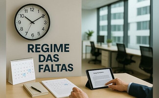 Funcionário a usar computador para registar faltas no Software de Recursos Humanos.